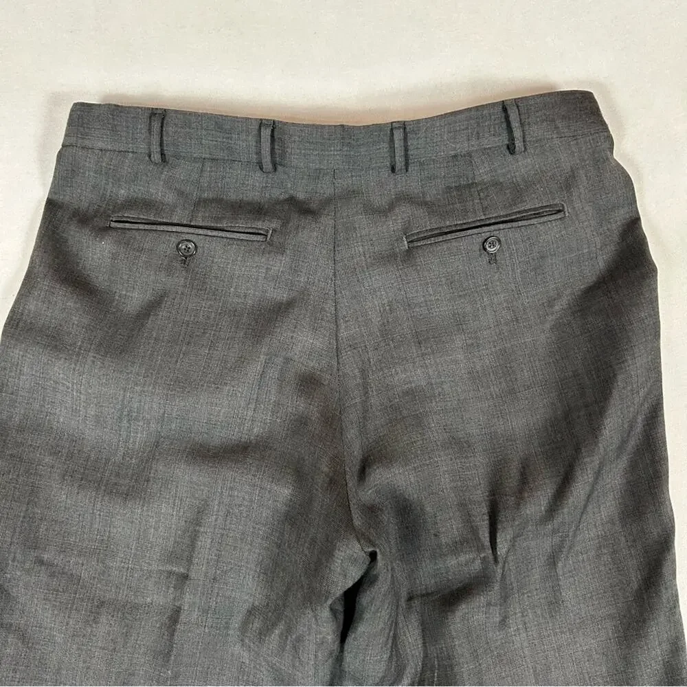 Eddie Bauer Vintage Pleated Wool Slacks Men’s 38 Elastic Waist Slash Pocket